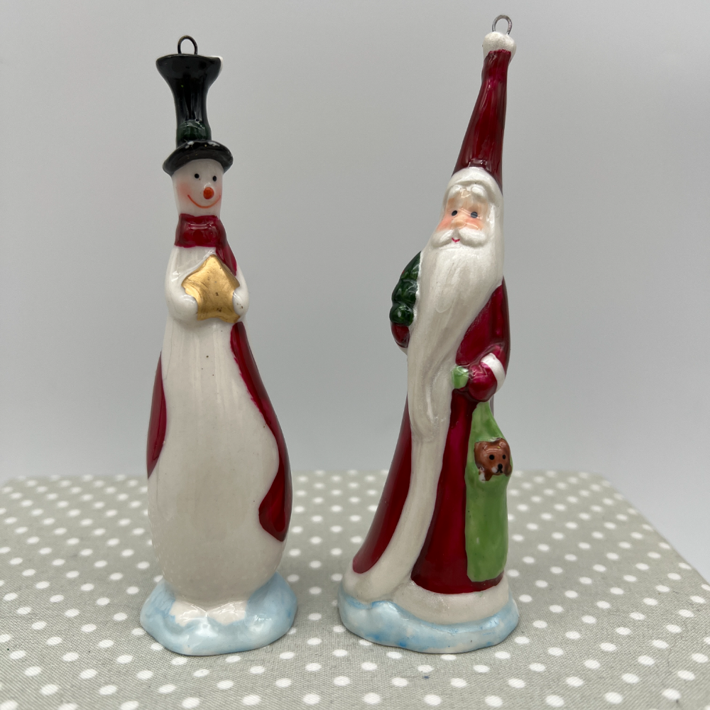 Ornaments Tall Santa & Snowman