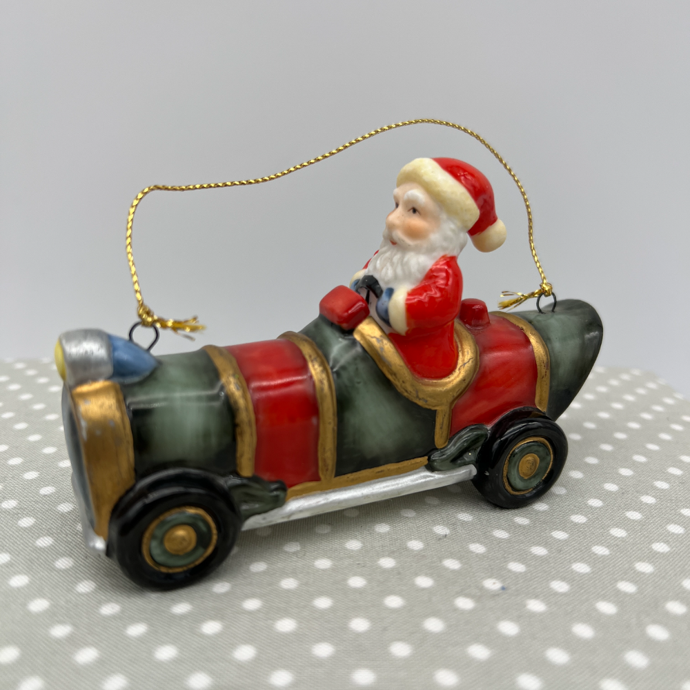 Santa in Car Ornament
