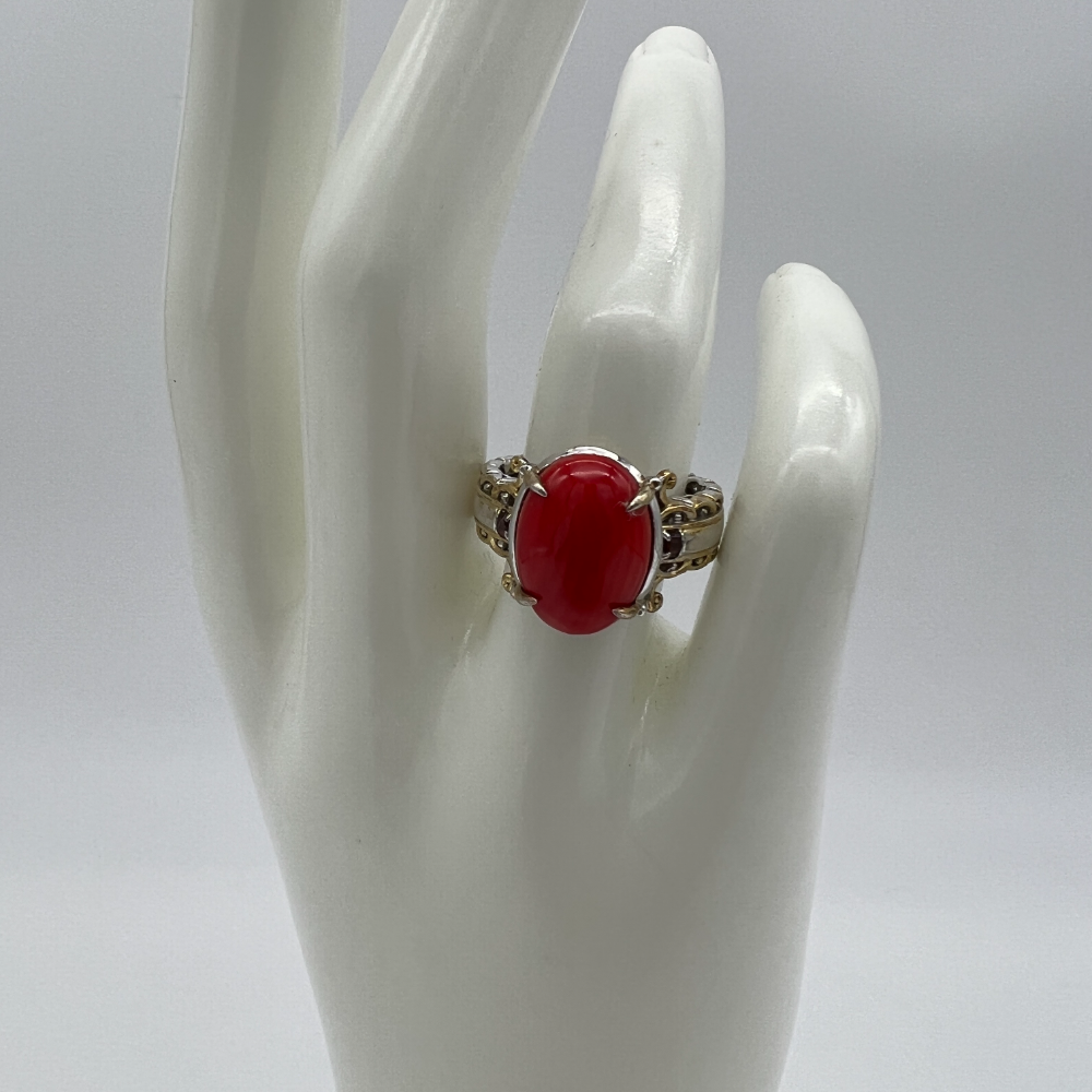 Red Coral Ring - Sz 7