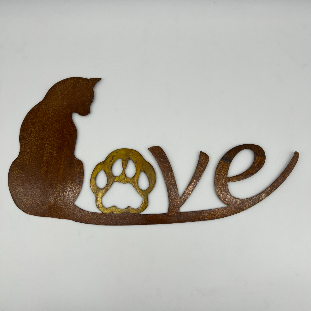 Cat Love Metal Sign