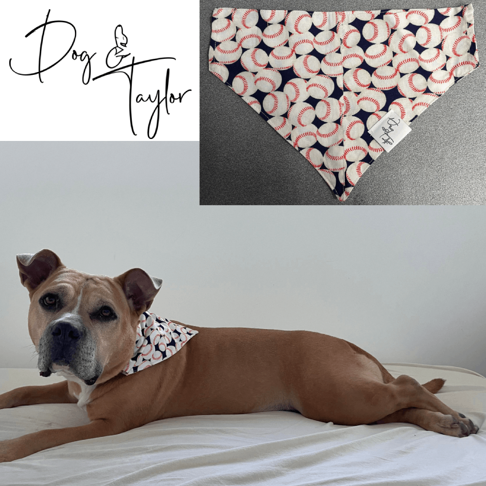 Over the Collar Baseball Pet Bandana 