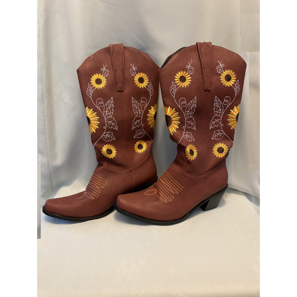 Size 9 Ladies Sunflower Cowboy Boots