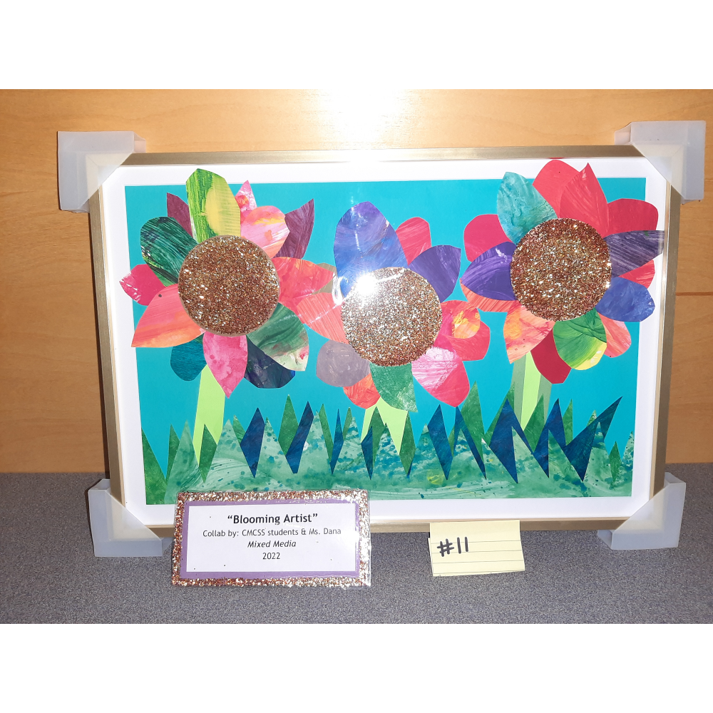 Framed Artwork by CMCSSSD Student. “Blooming Artist” 