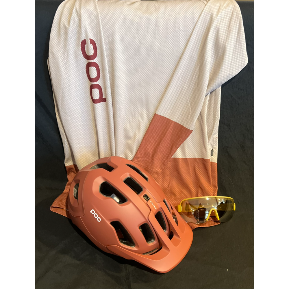 POC Axion Helmet, Aim Sunglasses and Jersey