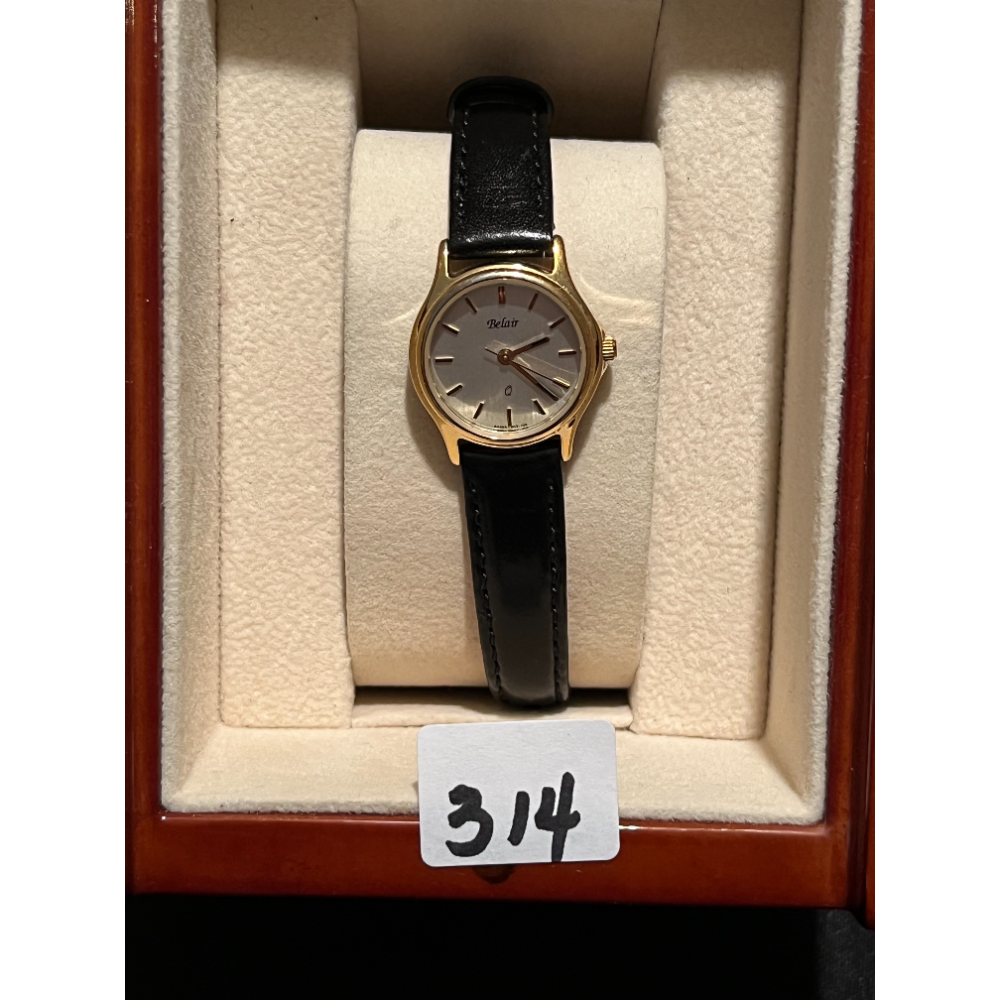 Ladies Belair Watch, with Black Leather Watch Band.