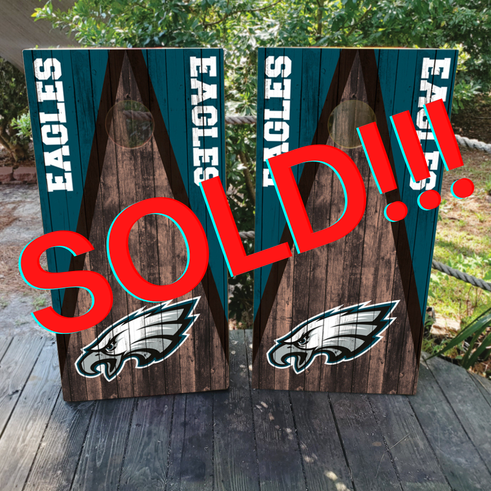 Retro Philadelphia Eagles cornhole board