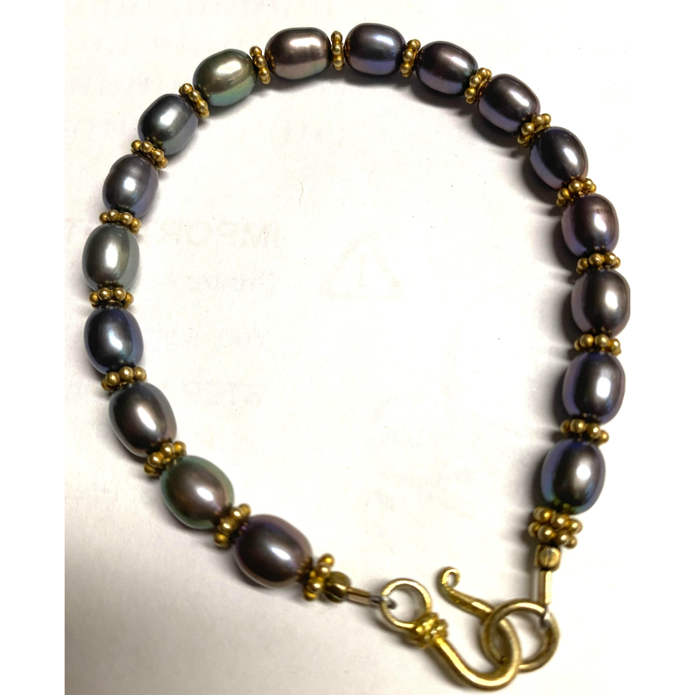 Mauve Brown Freshwater Pearl Bracelet