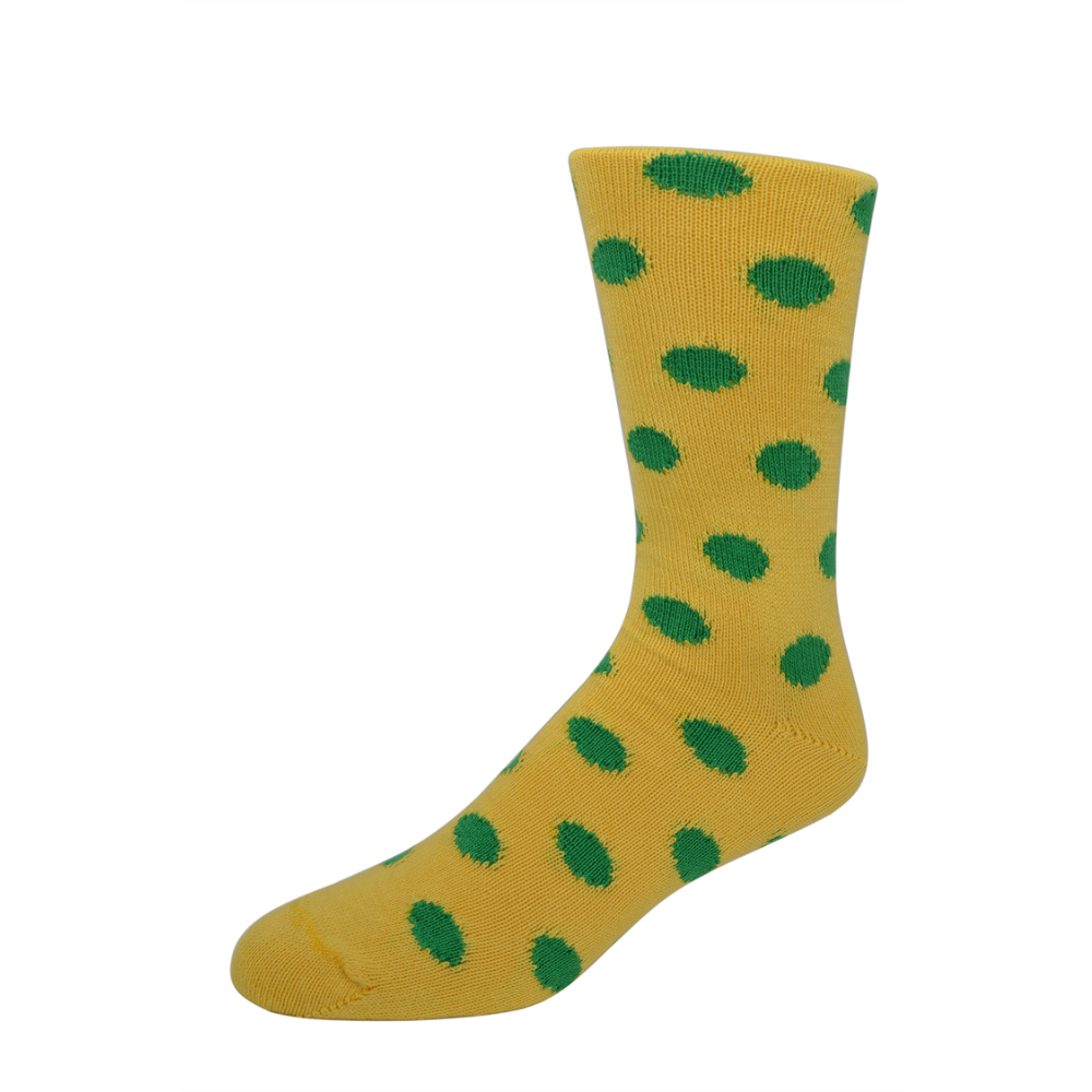 Made in England Socks in MCCS Green and Yellow polka dot