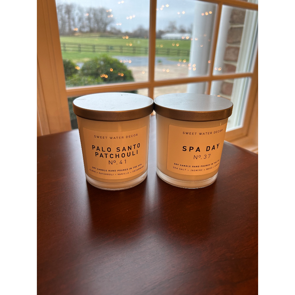 SWD Candles in Palo Santo Patchouli and Spa Day