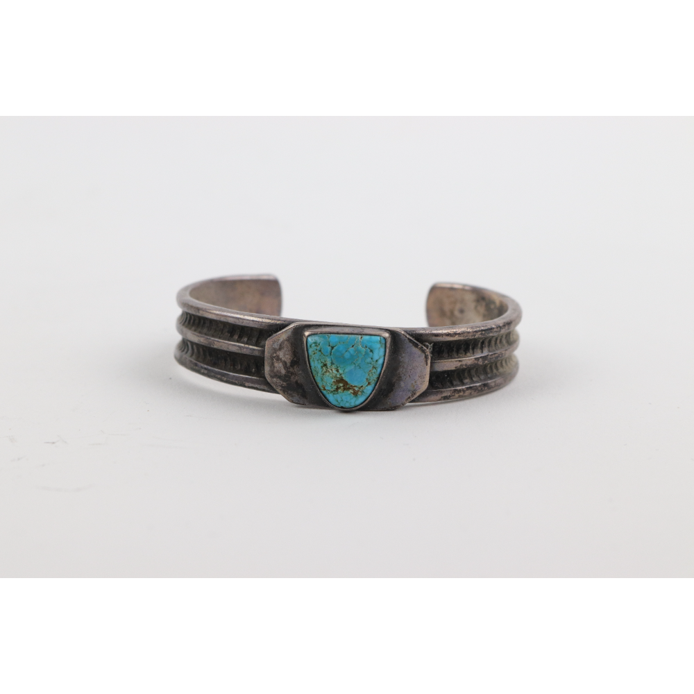 Turquoise and Silver Cuff