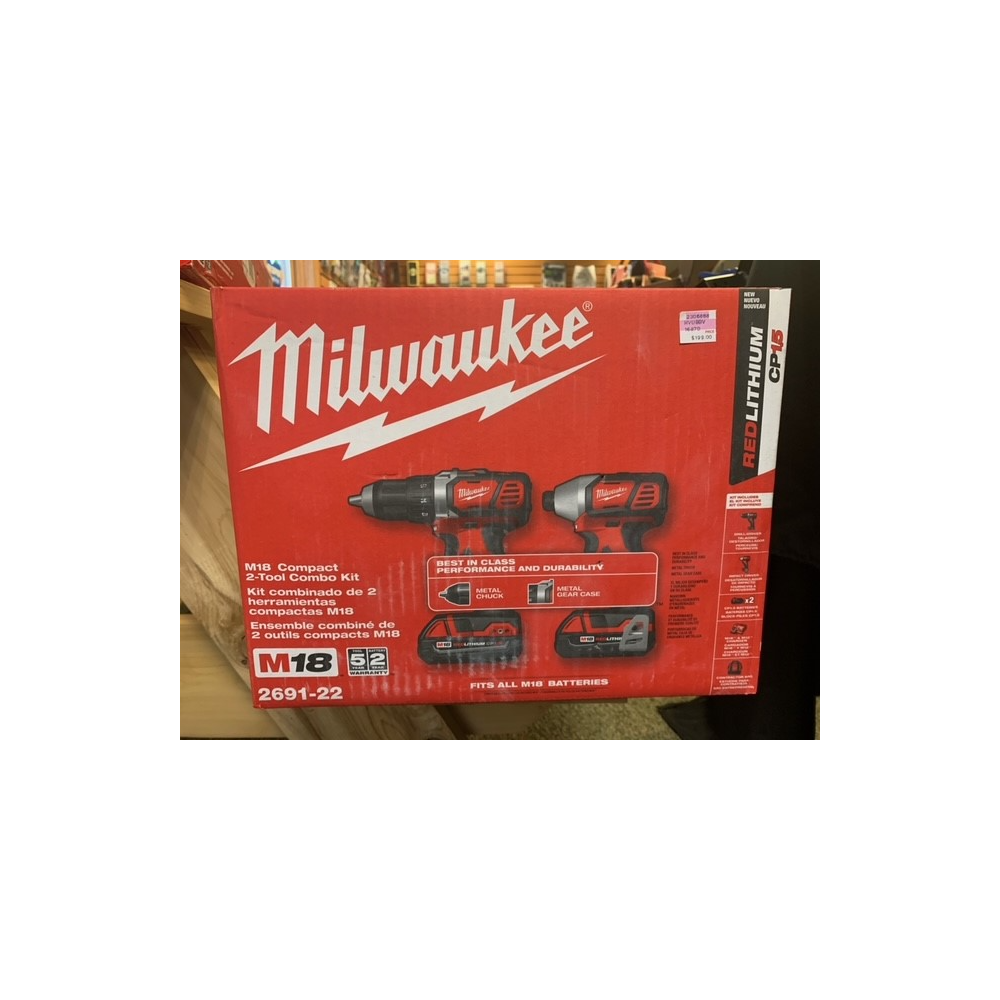 Milwaukee Drill Driver and Impact Driver Kit and High Output Battery