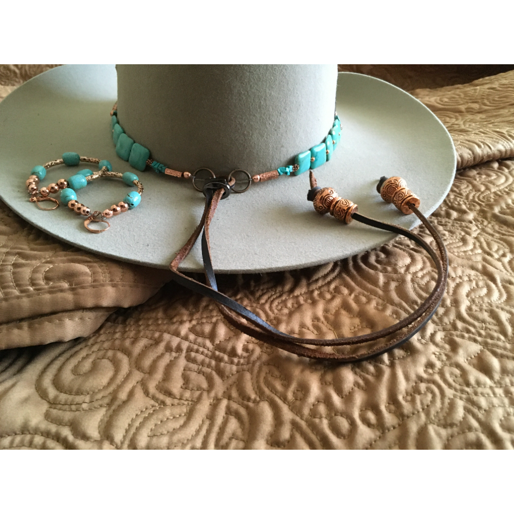Copper & Turquoise hatband