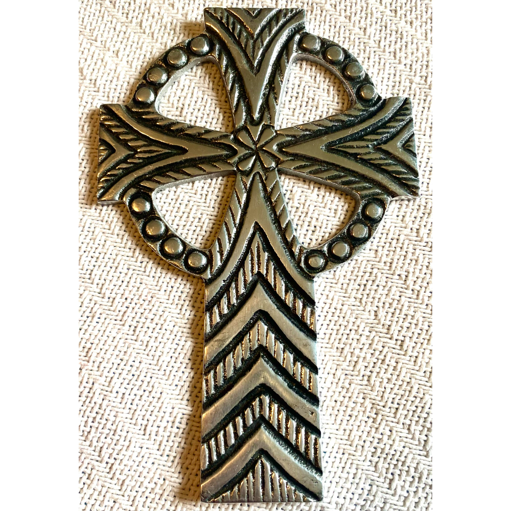 Hanging Celtic Metal Cross 10-1/2" x 7"