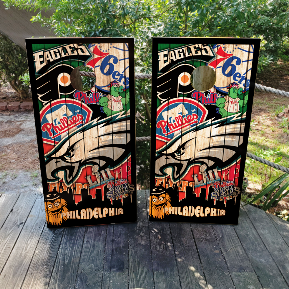 Philadelphia Sports Teams Cornhole Wraps