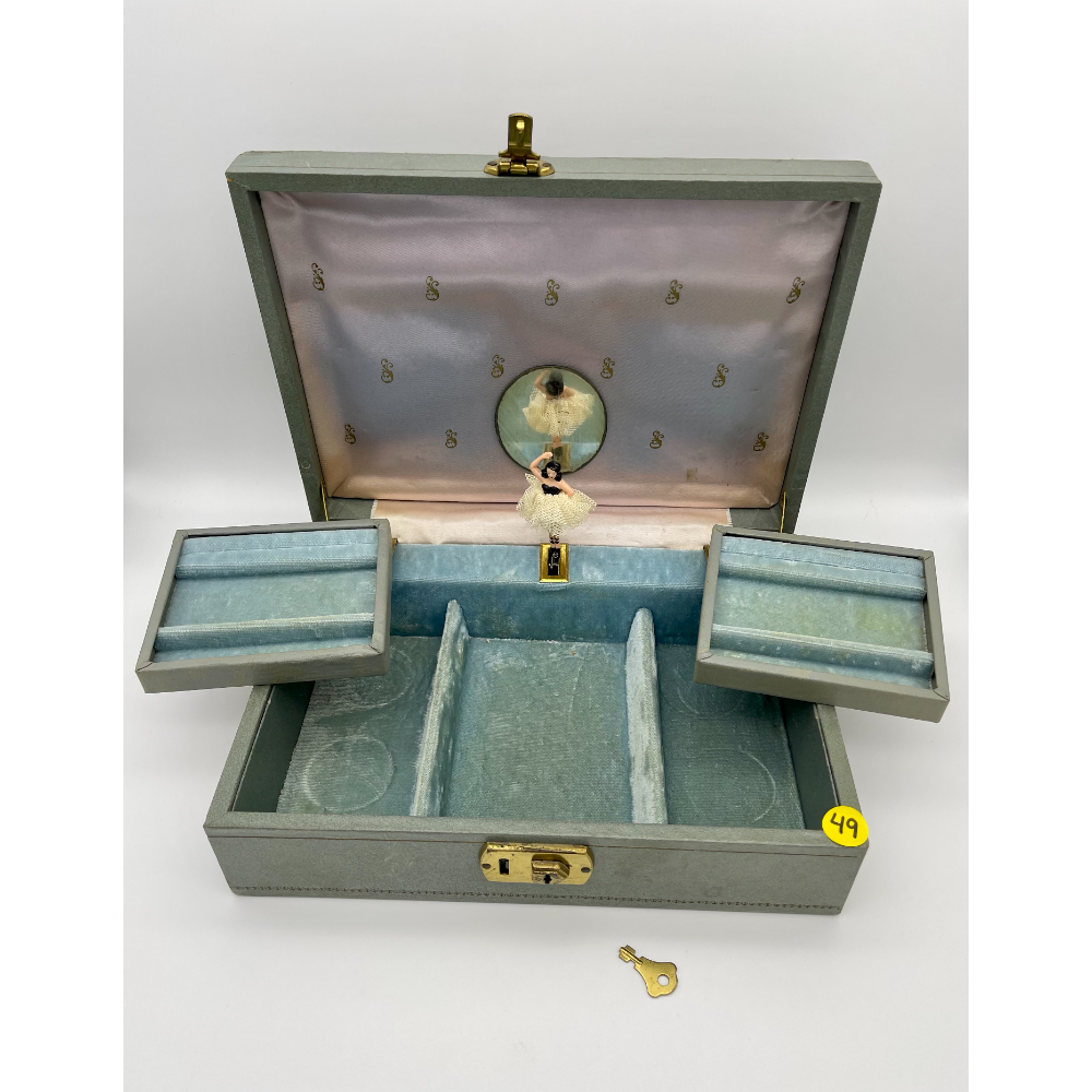 Vintage Thorens Movement Ballerina Jewelry Box 