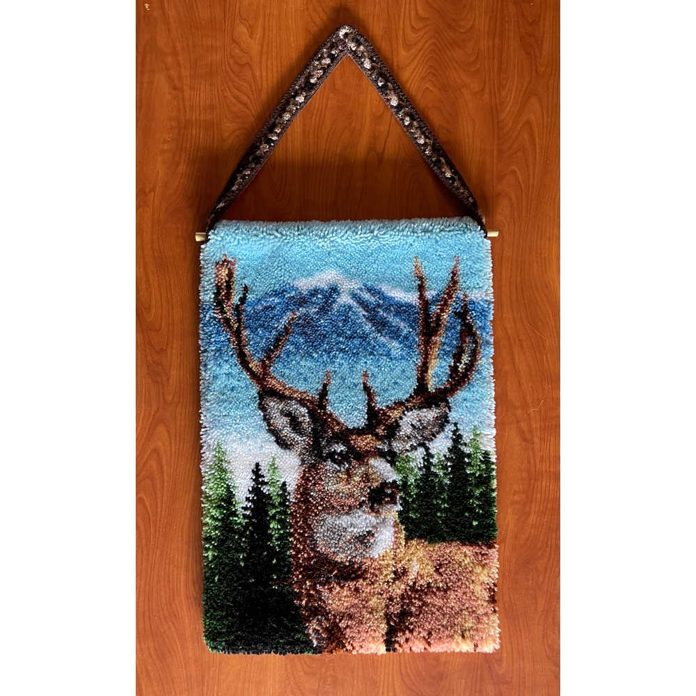 Deer Crochet Needlepoint Wall Hanging