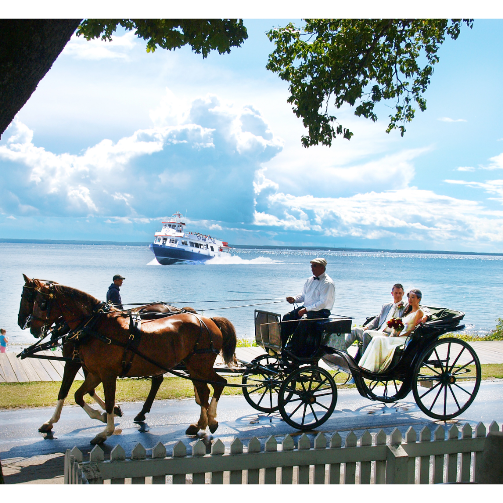 Roundtrip Ferry Trip to Mackinac Island and Island Horse-Drawn Carriage Tour for 2