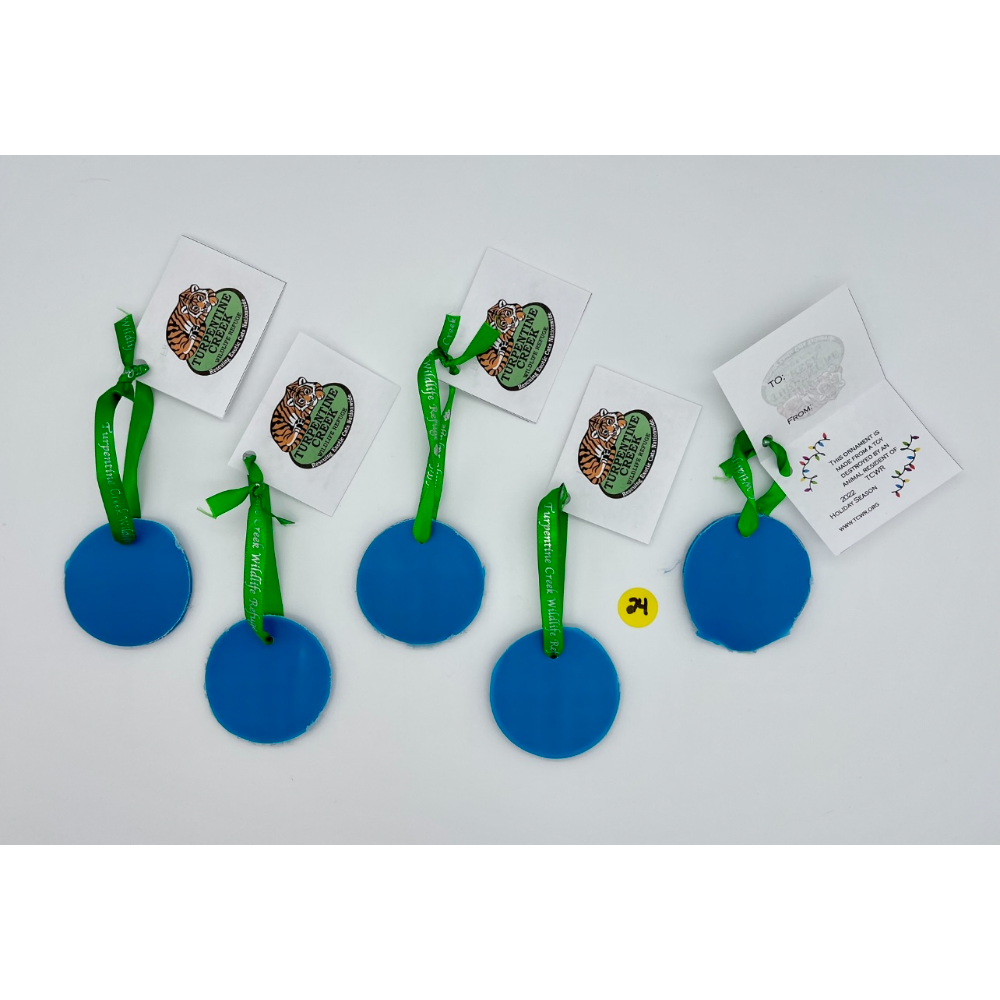 (5 Count) Blue Big Cat Boomer Ball Enrichment Toy Christmas Ornament 2022