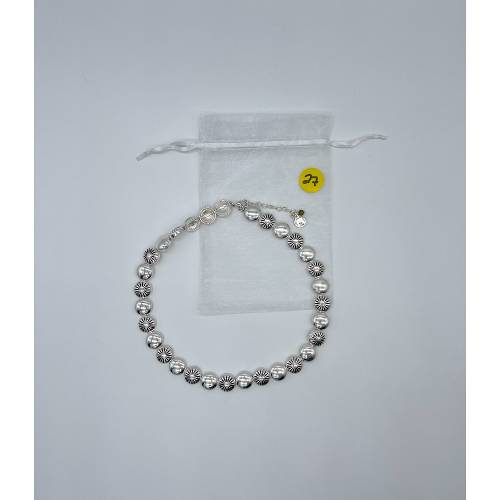 Silver Necklace with Small Tigereye Crystal Bead