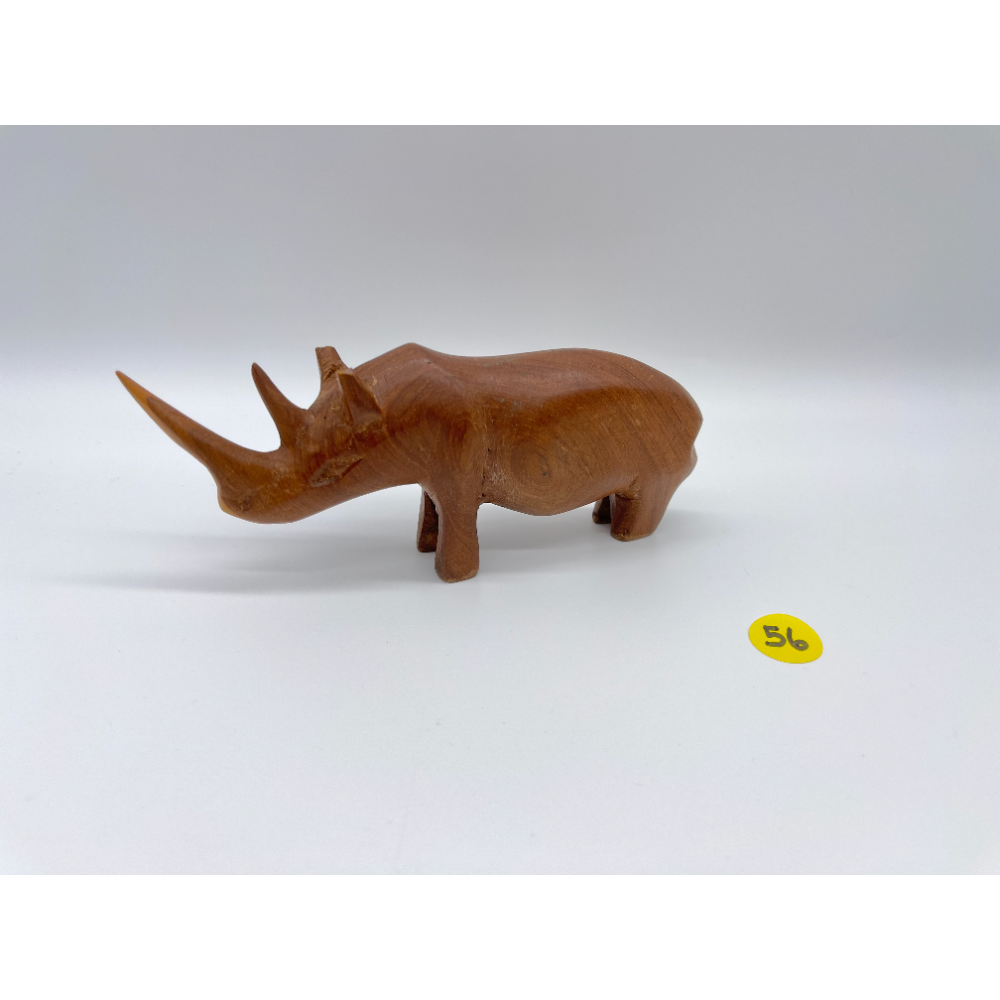 Hand Carved Wooden Rhino Rhinoceros