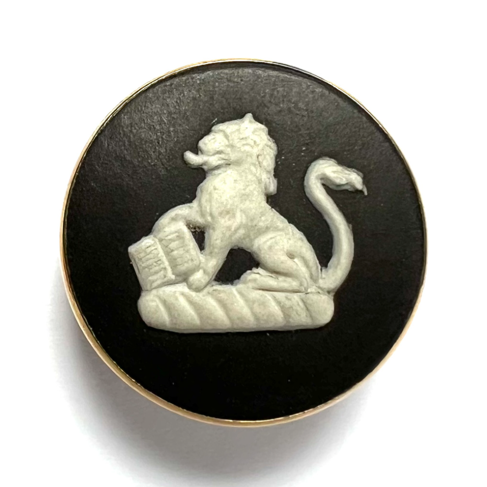 Wedgwood Livery crest lion set in silver button.   