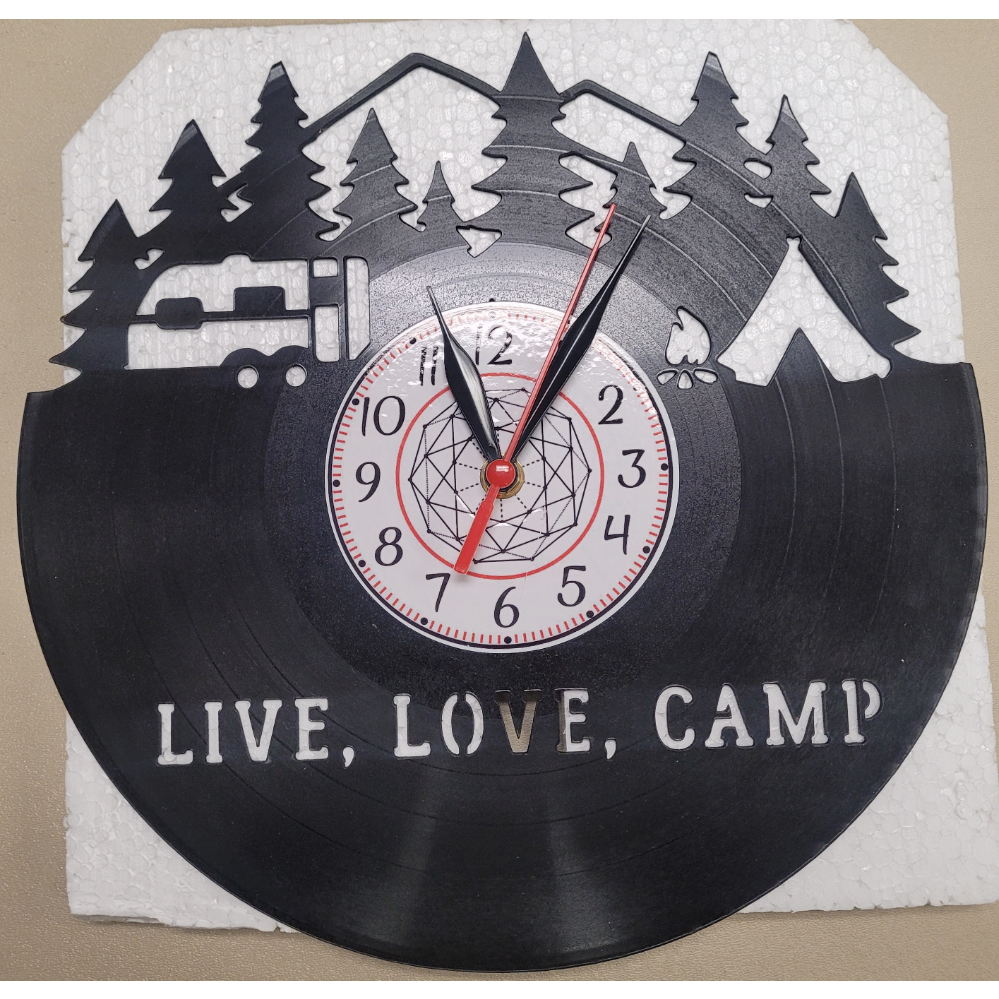 Live Love Camp Vinyl Record Clock