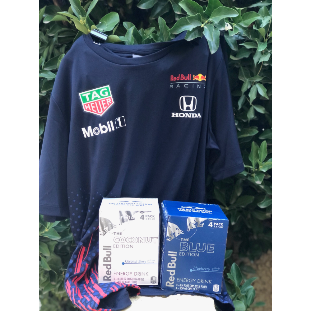 Red Bull Racing Jersey and energy drinks