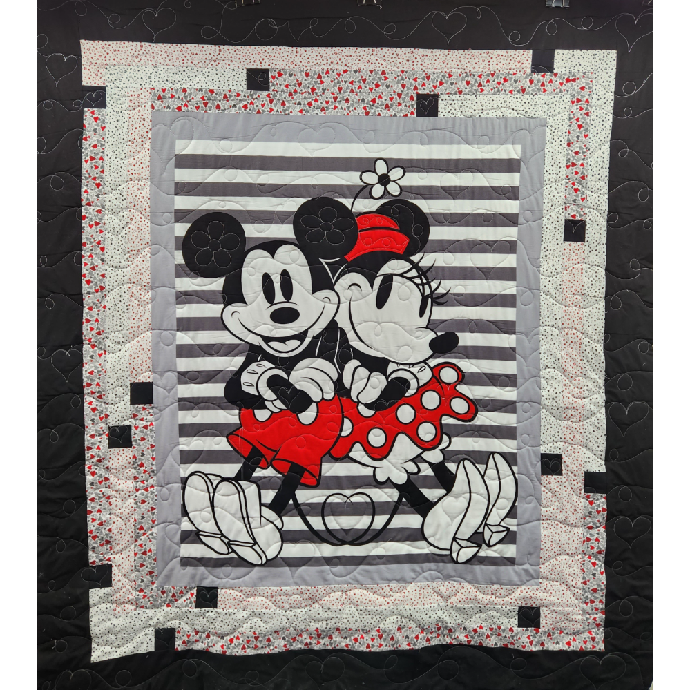 Classic Mickey and Minnie Hand Made Quilt