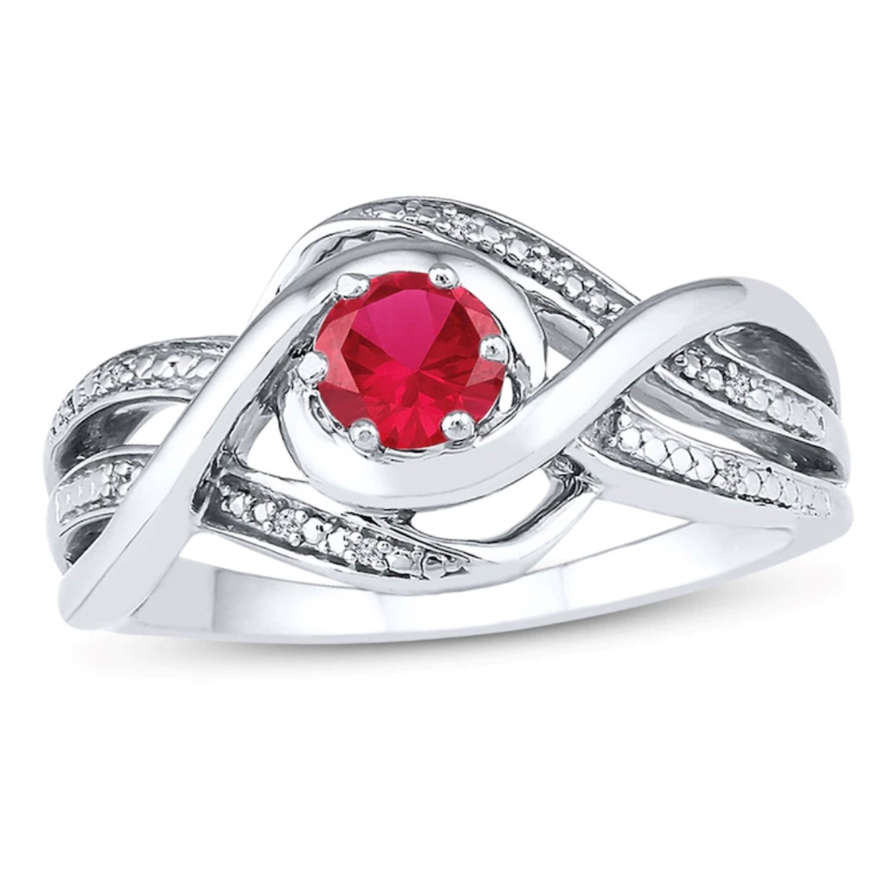 Ruby Ring Diamond Accents