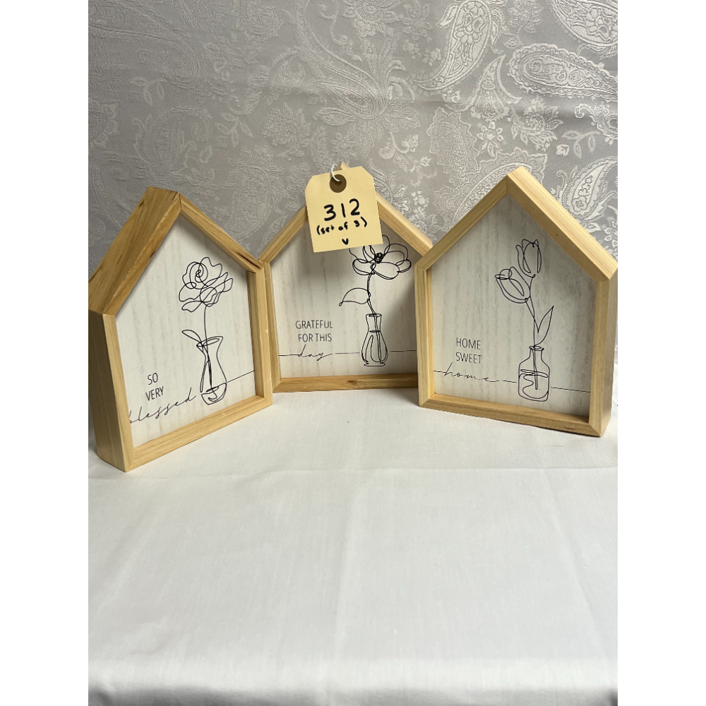 Set of 3 Wooden "Great Day" Hangings/Table Decor