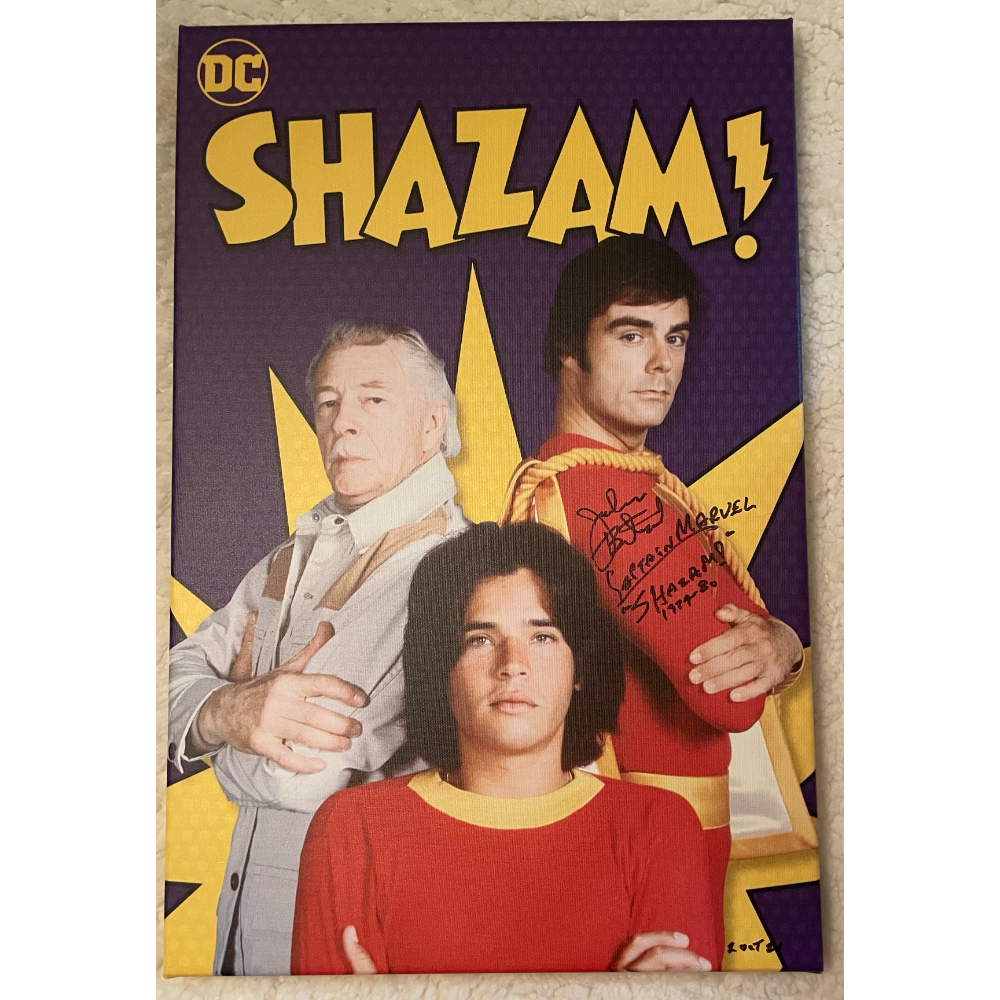 Jackson Bostwick signed SHAZAM 12x18 canvas photo