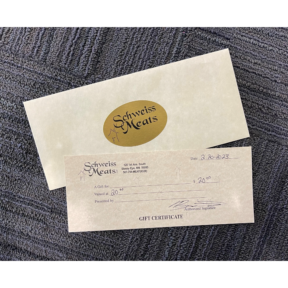$20 Schweiss Meats Gift Certificate