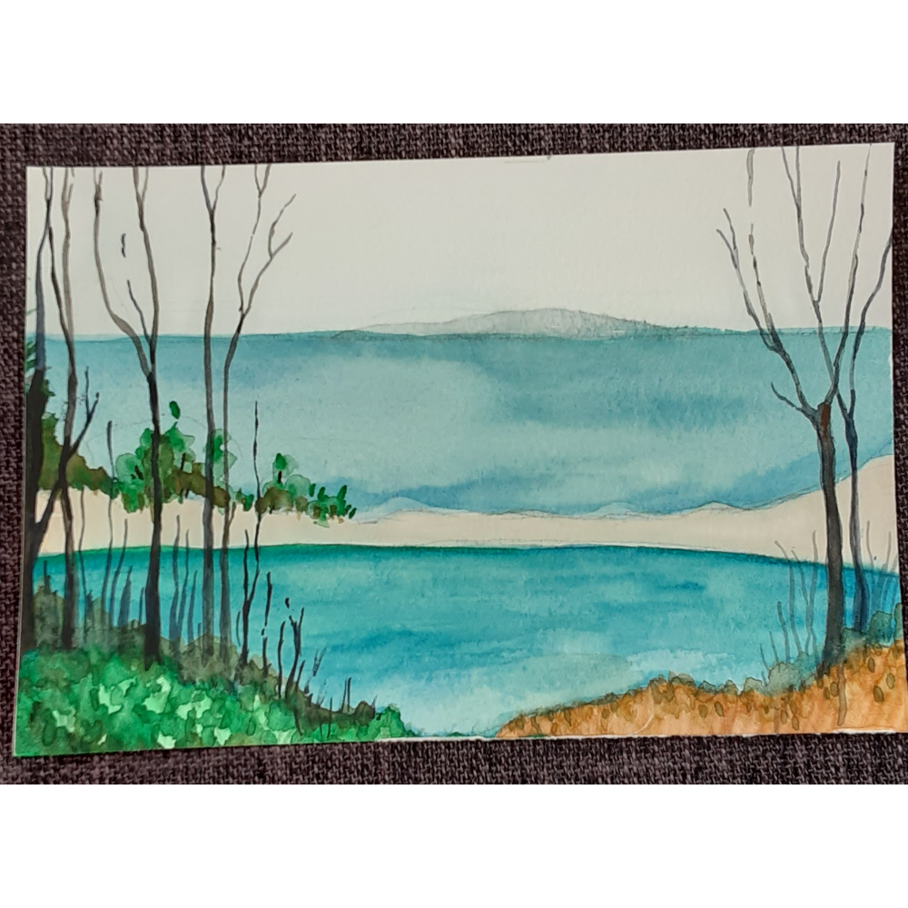 Gull Pond, watercolor