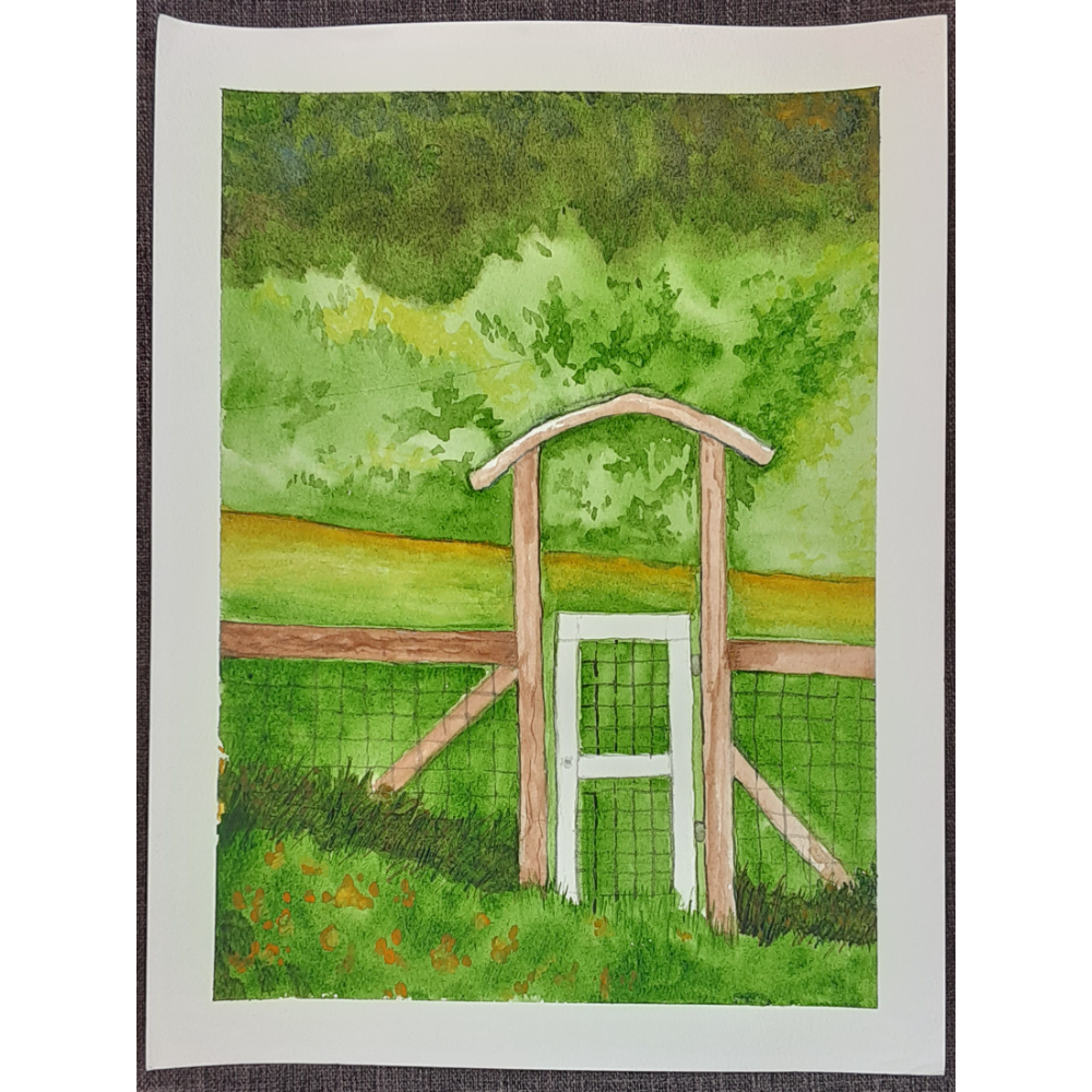 Garden Gate, watercolor