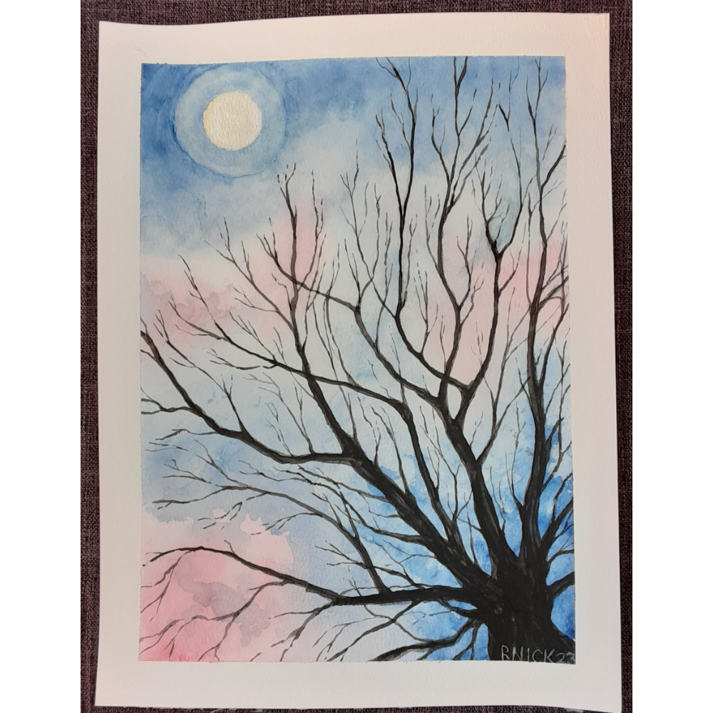 Winter Sky, watercolor