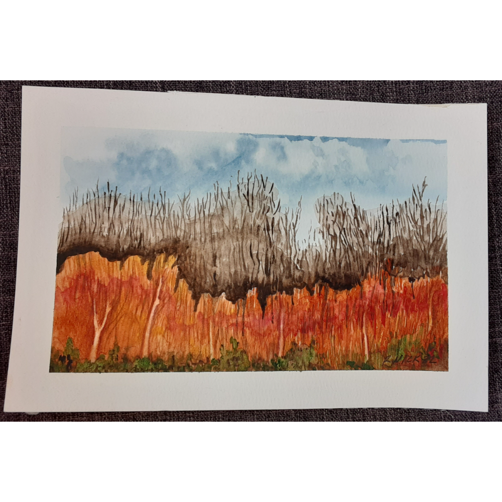 Fall Field, watercolor