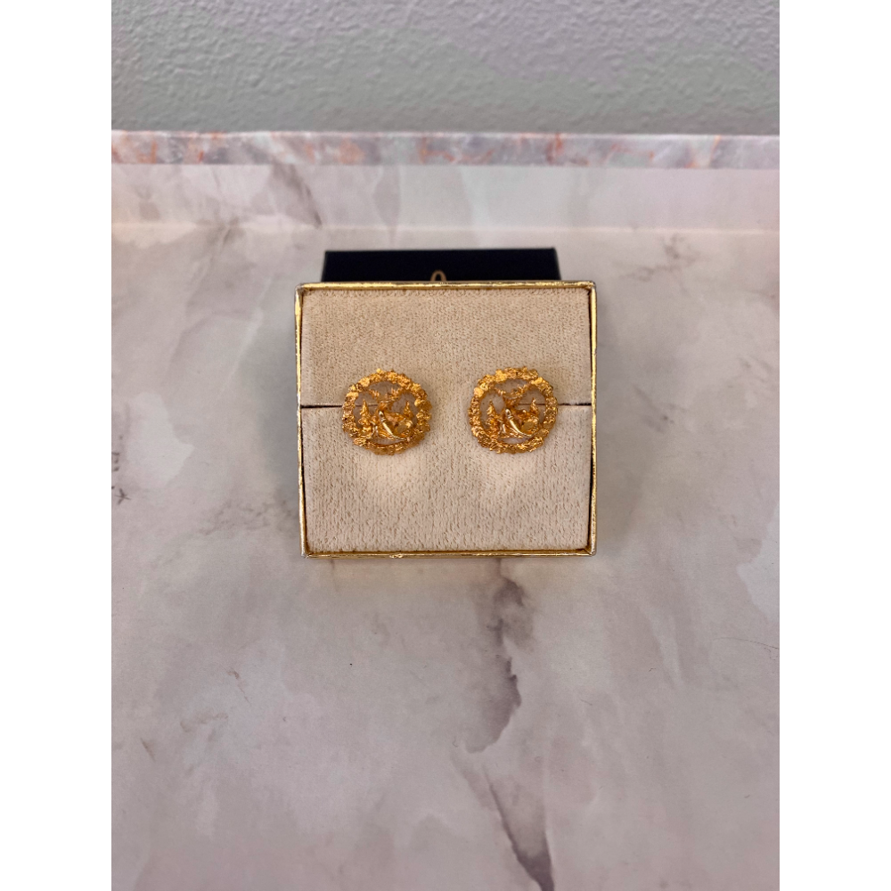 Gold Nugget Miner Earrings 