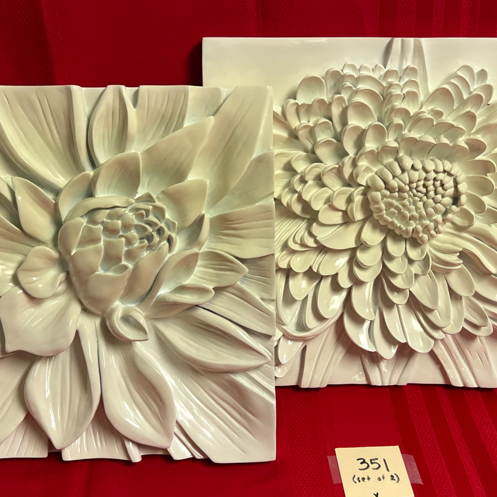 White Flower Plaques