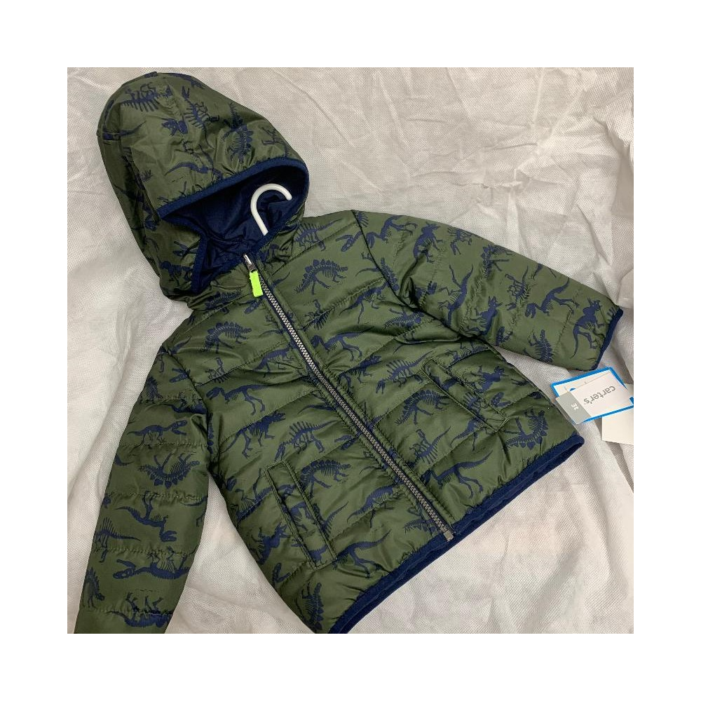Carter's Toddler Dinosaur-Print Reversible Hooded Jacket (3T)