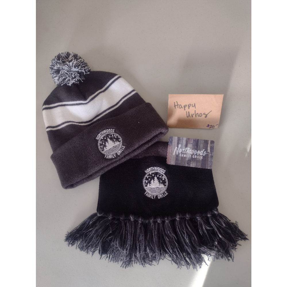 Northwoods Family Grille $25 Gift Certificate + Hat & Scarf