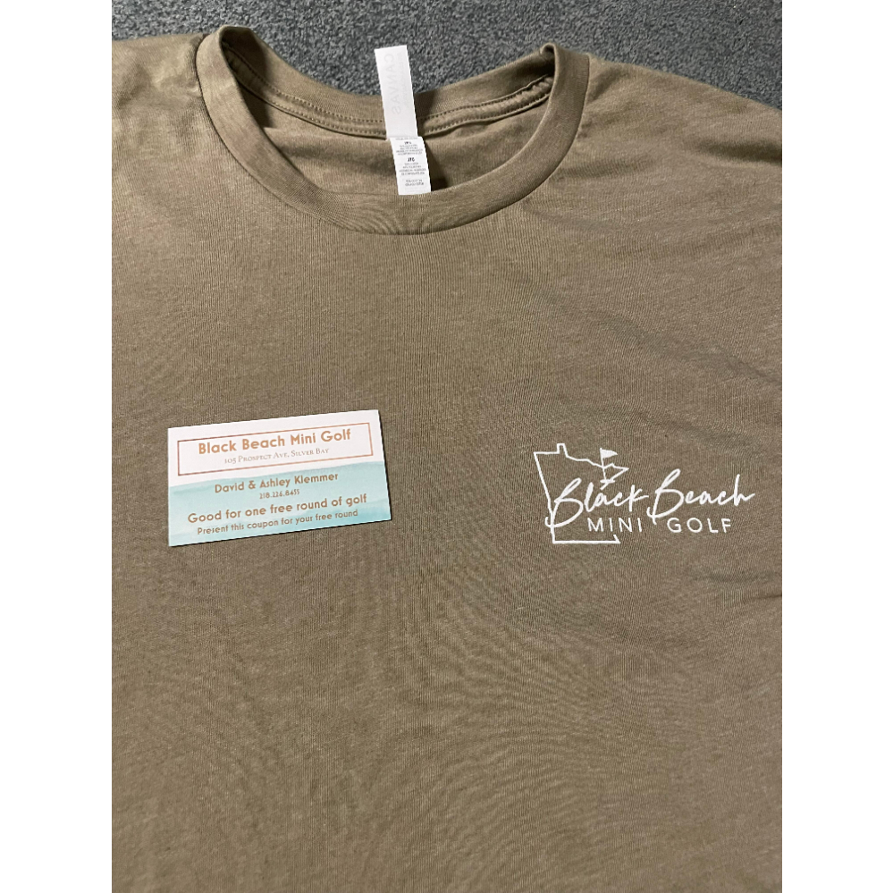 Black Beach Mini Golf T-shirt & Gift Certificate