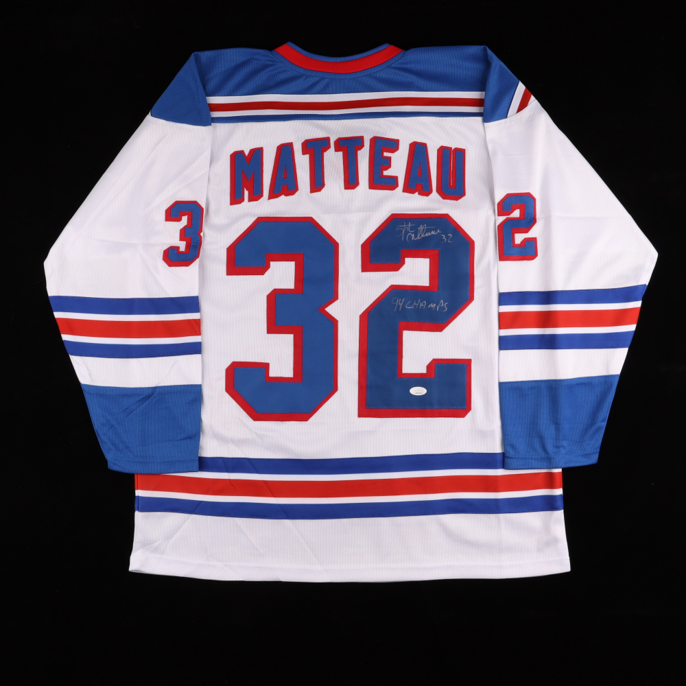 Stephane Matteau Signed Jersey Inscribed "94 Champs" 