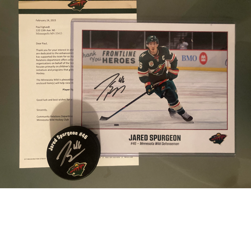 Autographed Puck and Photo - Jared Spurgeon