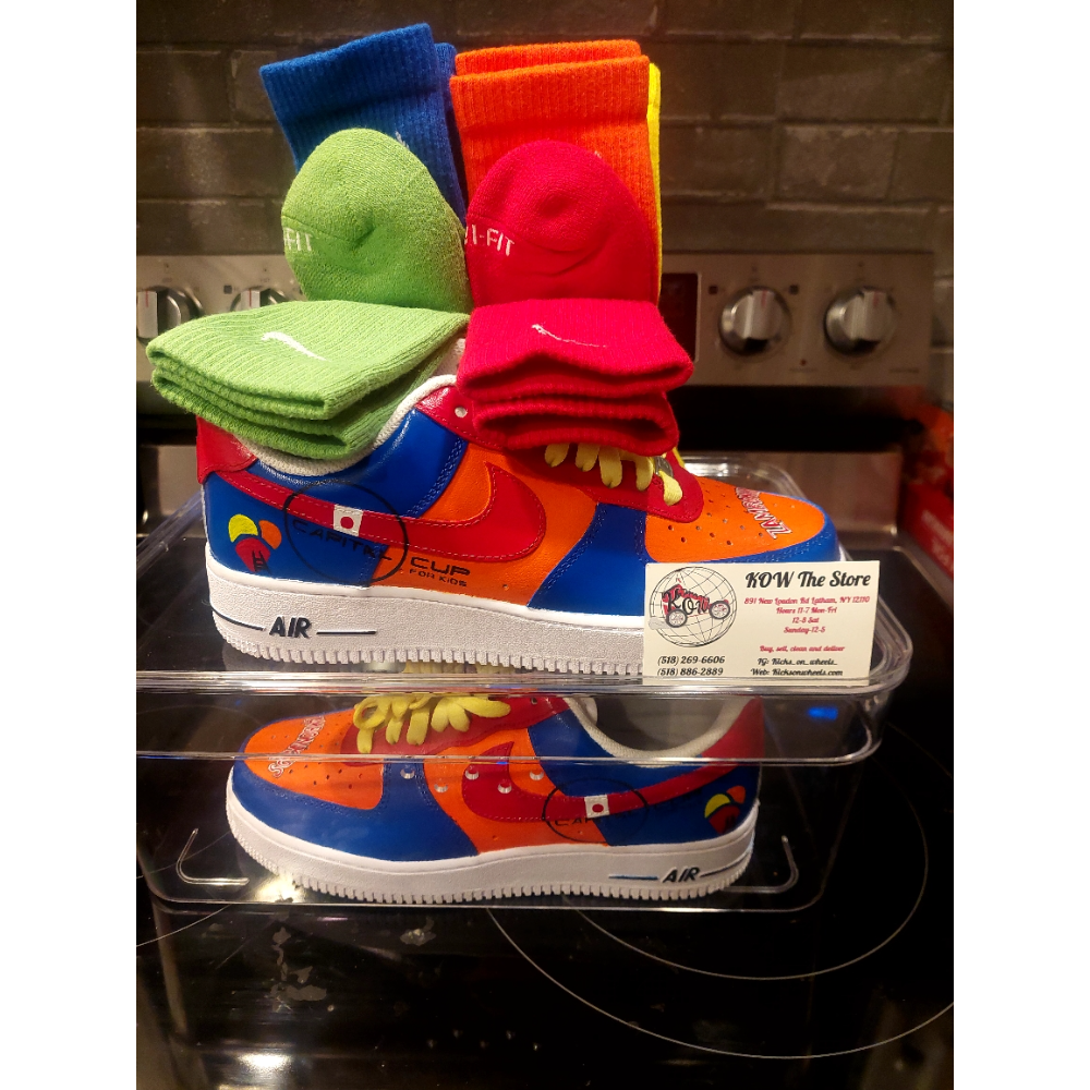 Custom Nike Air Force One's with Capital Cup for Kids theme