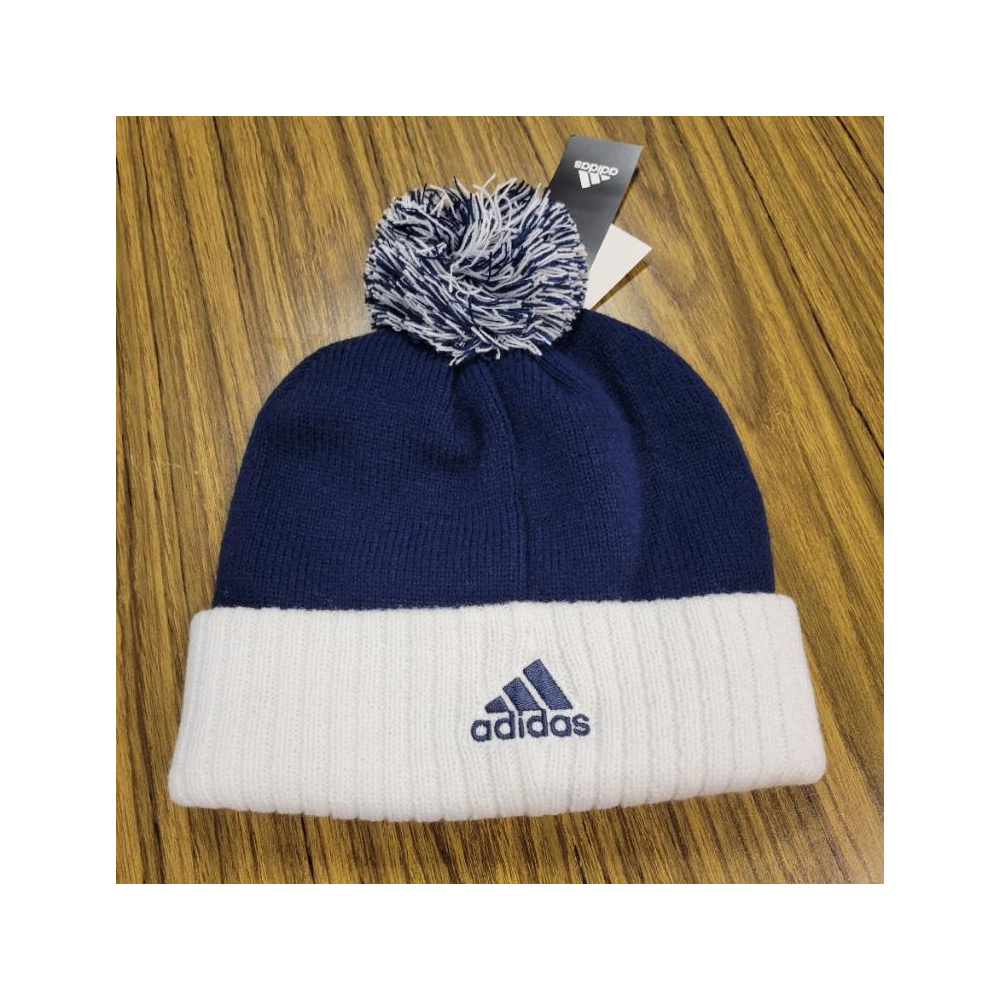 Navy and White Adidas Winter Hat