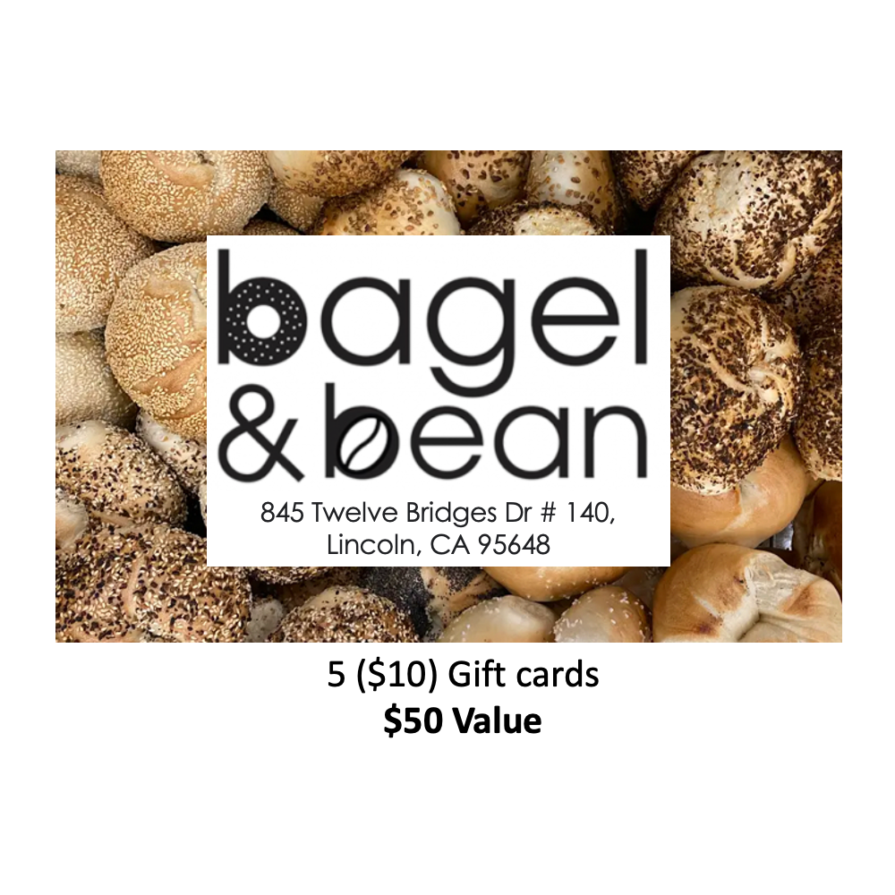 Bagel and Bean (5) $10 Gift Cards 