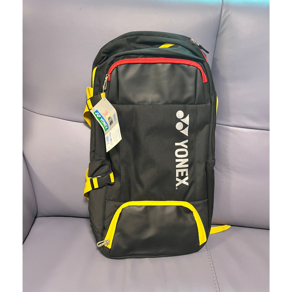 Brand new Yonex tennis backpack. There are separate compartments for tennis racket and shoes