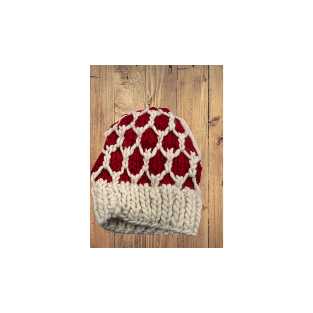 Gorgeous White and Red Winter Hat