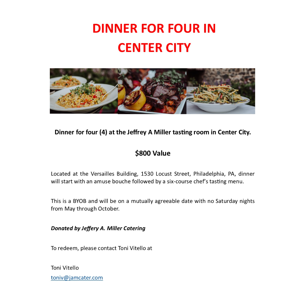 Dinner for 4 - Jeffrey Miller Catering