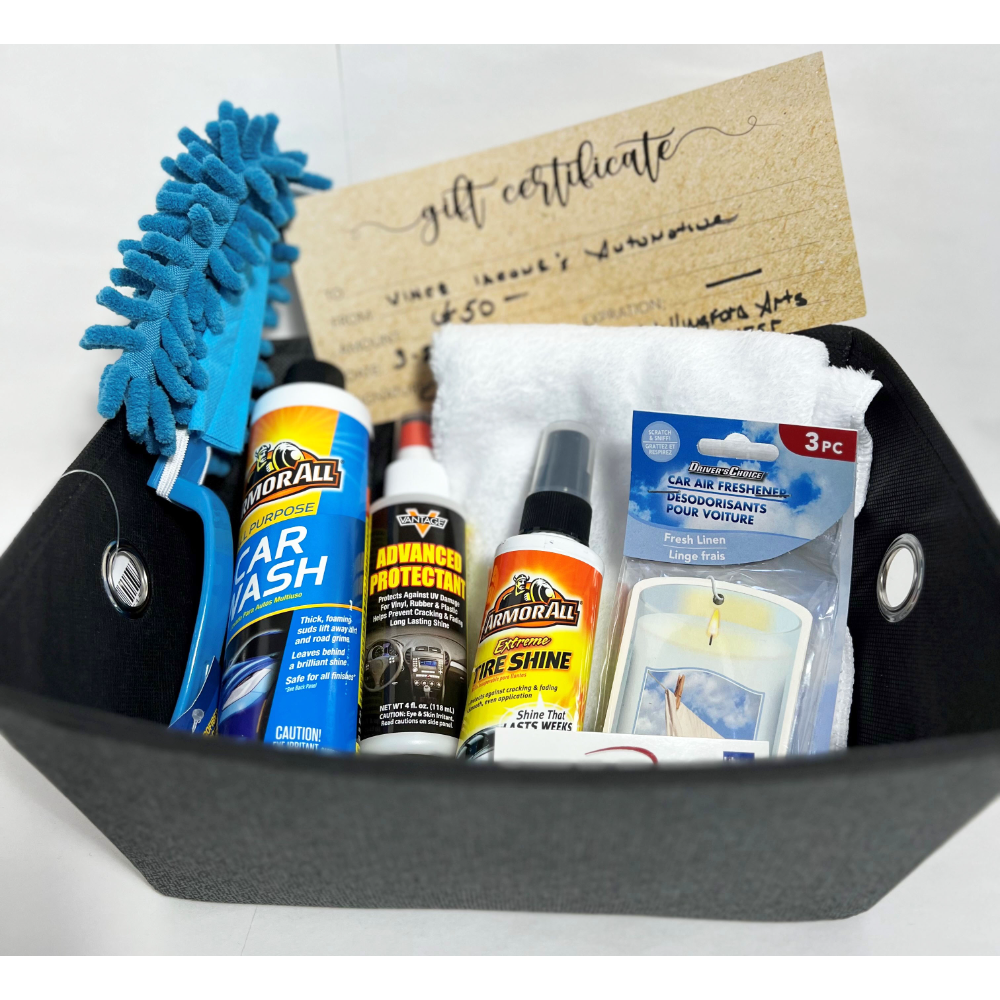 Gift Certificate and Car Cleaning Supplies
